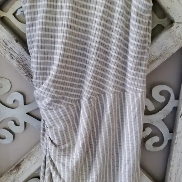 Bailey 44 Women's Sleeveless Faux Wrap Surplice Tiva Mini Dress in Linen & White - Picture 13 of 15